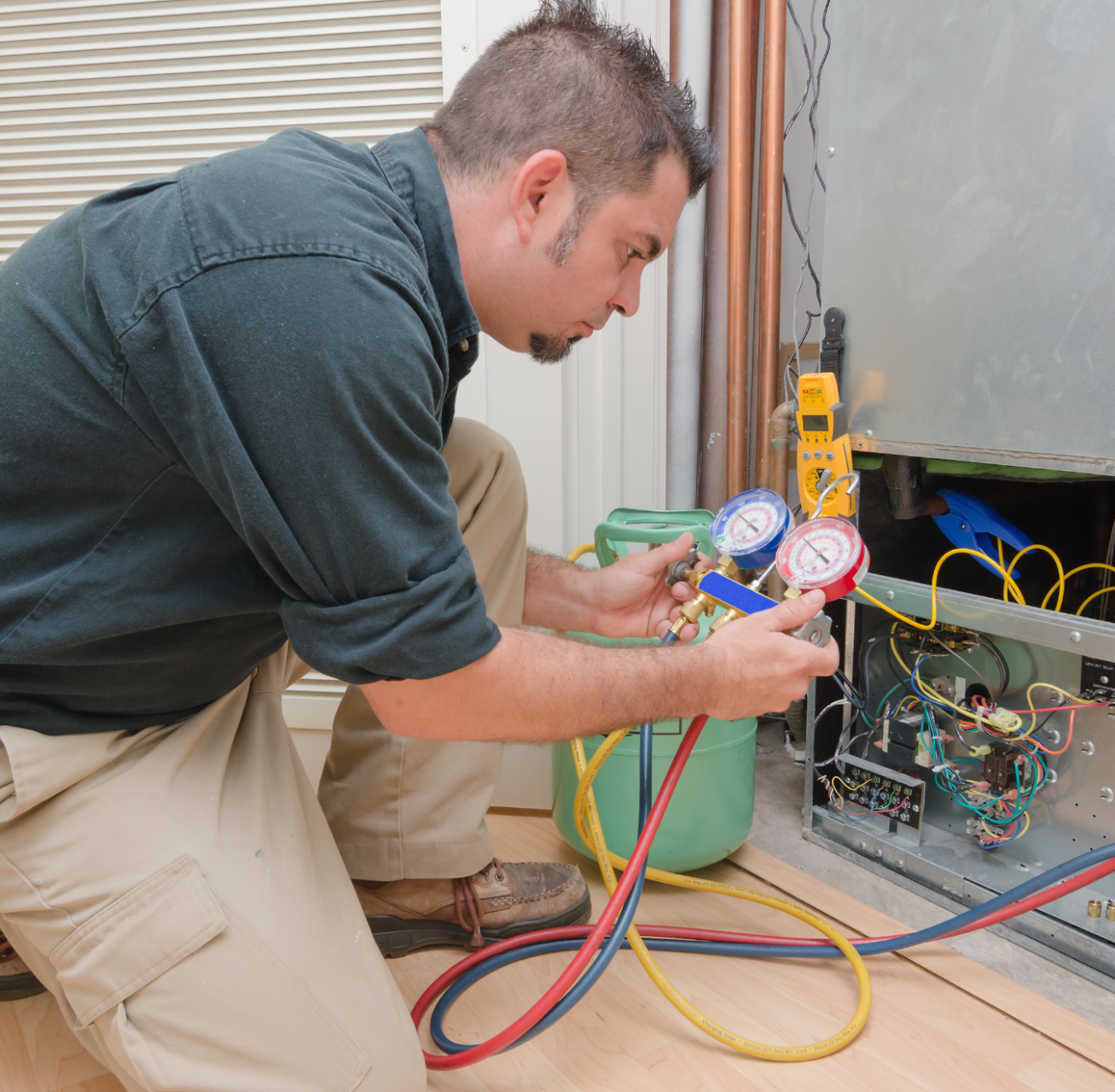 hvac technician working